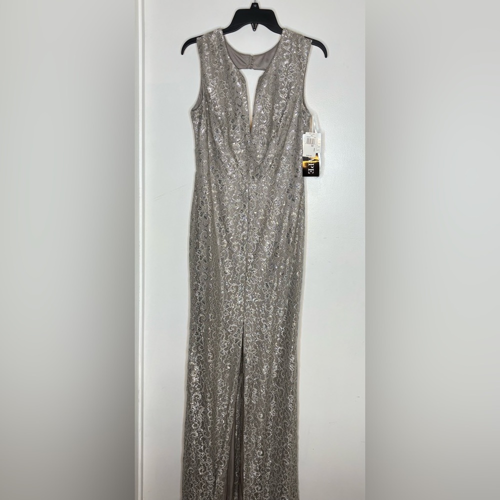 Elegant Silver Lace Dress